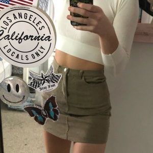 Brandy Melville Tan Corduroy Skirt